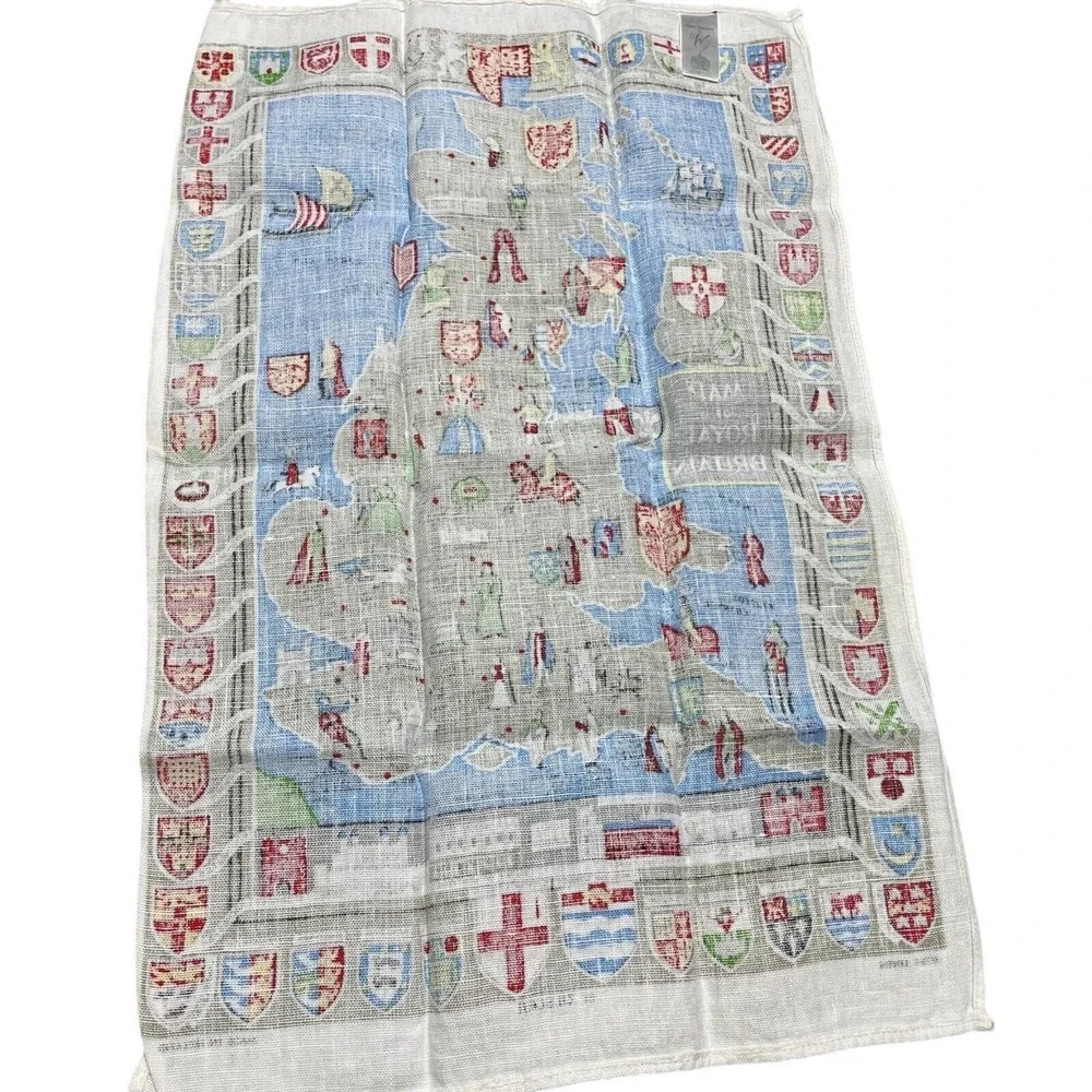 Map of Royal Brittan Ulster Weavers Towel Irish Linen  17 x 26
